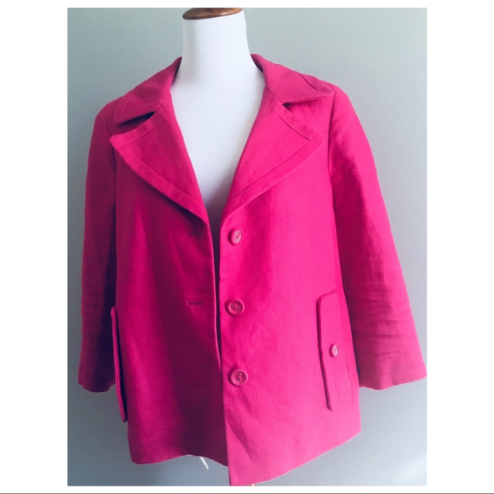 Talbots Jackie fit 3/4 sleeve linen Blazer